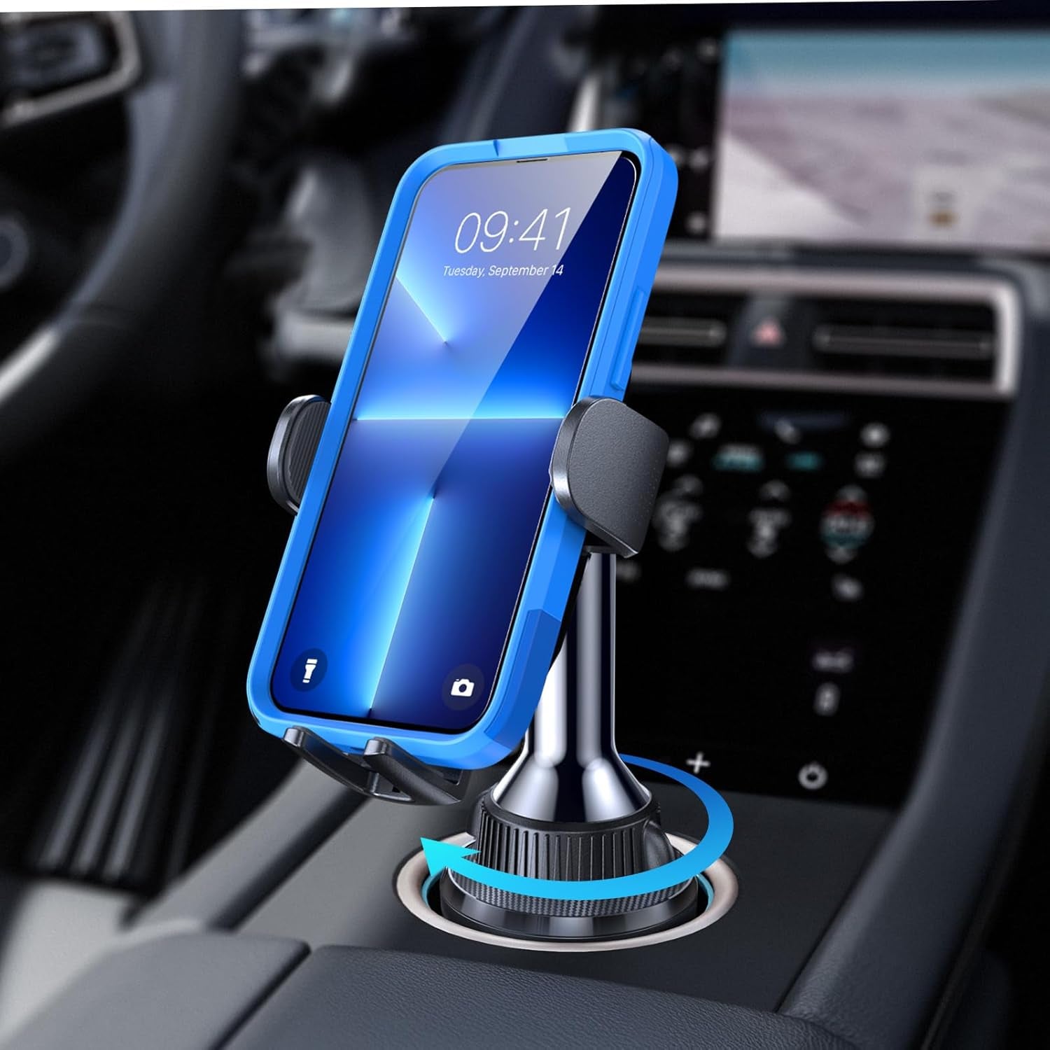 Cup Phone Holder [No Shaking] Phone Holder for Car, 360 Adjustable Iphone Holder for Car Accessories for Women Truck Jeep Golf for Iphone 17 Pro Max 16 15 14 13 Samsung S25 All 4-7'' Phone