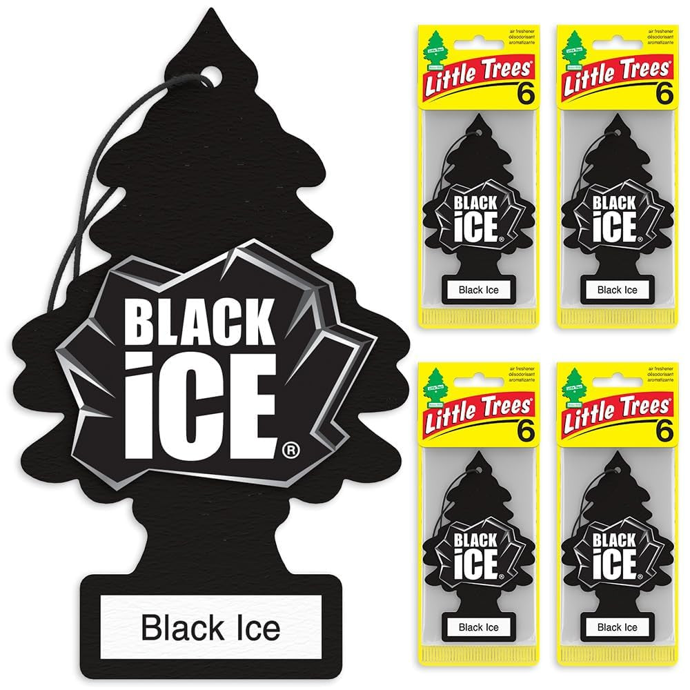 Car Air Freshener | Hanging Tree Provides Long Lasting Scent for Auto and Home | Black Ice, 24 Air Fresheners