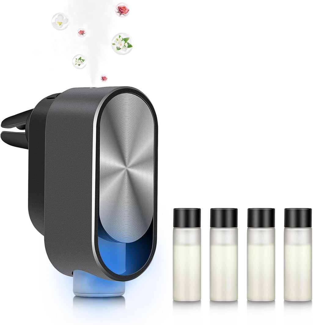 Smart Air Freshener Car Diffuser Aroma Spray Automatic Interior Car Air Freshener(Diffuser with 4 Essential Oil) (Channel)