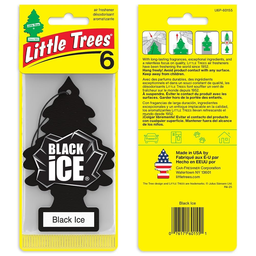 Car Air Freshener | Hanging Tree Provides Long Lasting Scent for Auto and Home | Black Ice, 24 Air Fresheners